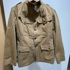 Vintage mens military sharp shooter jacket with all pins and metal buttons small